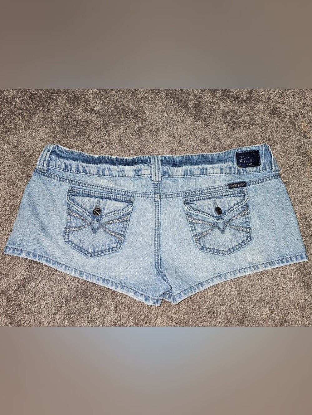 Y2K Hint Jeans Low Rise Denim Shorts Sz 13 - Picture 10 of 15
